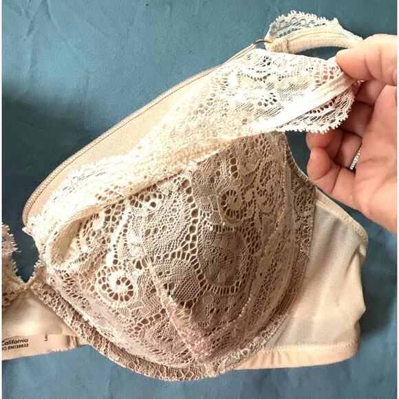 ThirdLove 24/7 Lace Contour Plunge Bra Underwire Nude Tan 42C - Picture 4 of 9